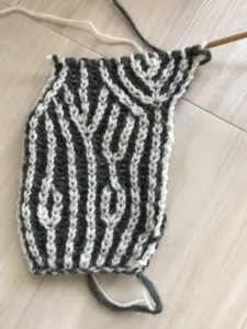 ブリオッシュ編み2色の編み方
